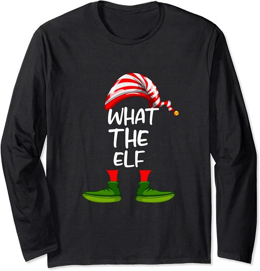 What the Elf Family Matching Christmas Funny Gift Pajama Long Sleeve