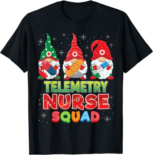 Telemetry Nurse Squad Christmas Gnomes Ugly Gnome T-Shirt
