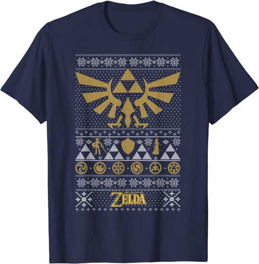 Legend of Zelda Triforce Ugly Christmas Graphic T-Shirt