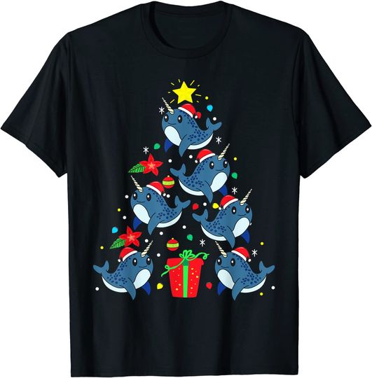 Narwhal Christmas Ornament Tree Funny Gift T-Shirt