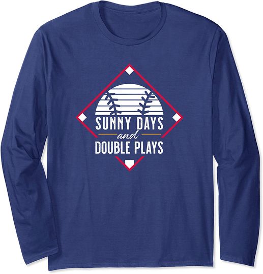 Atlanta Baseball Summer Days and Double Plays Long Sleeve