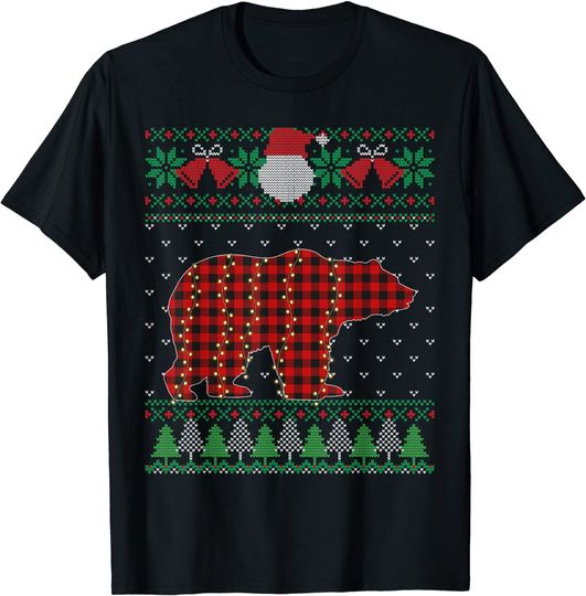 Polar Bear Ugly Sweater Christmas Animals Lights Xmas T-Shirt