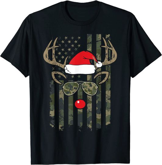 Discover Whitetail Buck Bow Hunter Camo Deer Hunting Christmas T-Shirt
