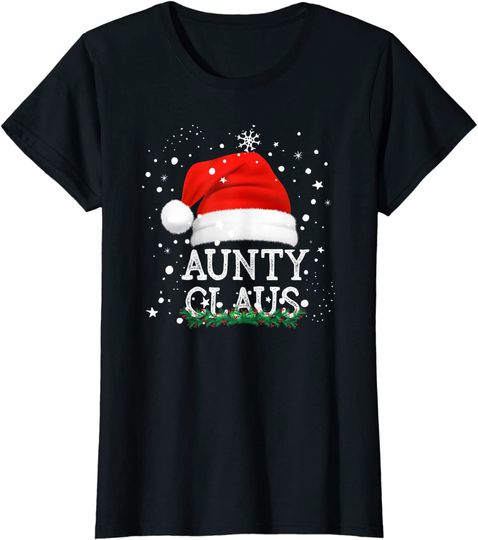 Aunty Claus Family Christmas Pjs For Aunt Auntie T-Shirt