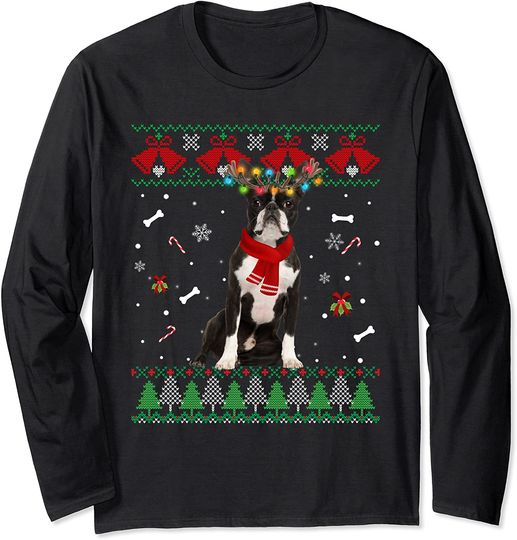 Boston Terrier Christmas Long Sleeve