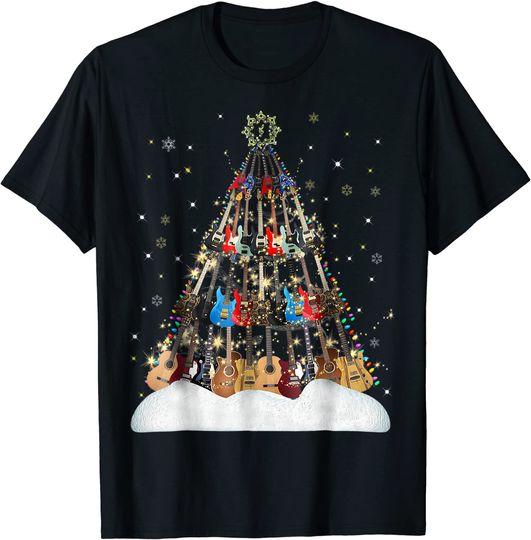 Guitar Christmas Tree Musician Xmas T-Shirt