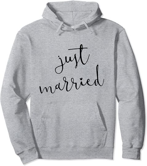 Just Married For Bride And Groom Honeymoon Wedding Newlywed Pullover Hoodie