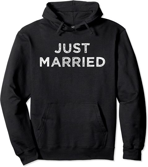Just Married For Honeymoon Wedding Bride & Groom Newlywed Pullover Hoodie