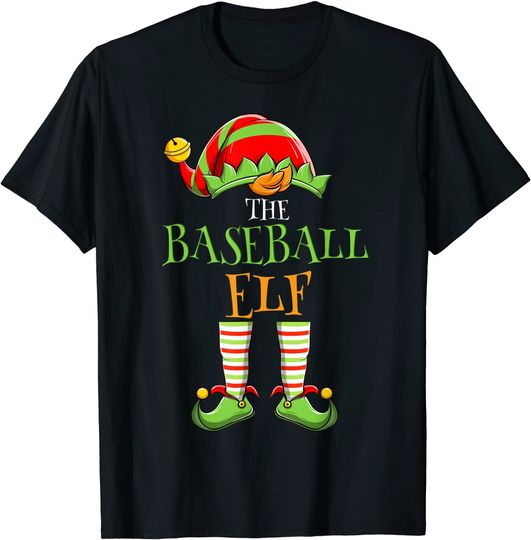 I'm The Baseball Elf Matching Family Group Christmas T-Shirt