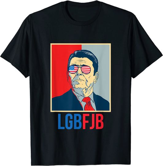 Discover LGBFJB Ronald Reagan Us Flag Sunglasses T-Shirt