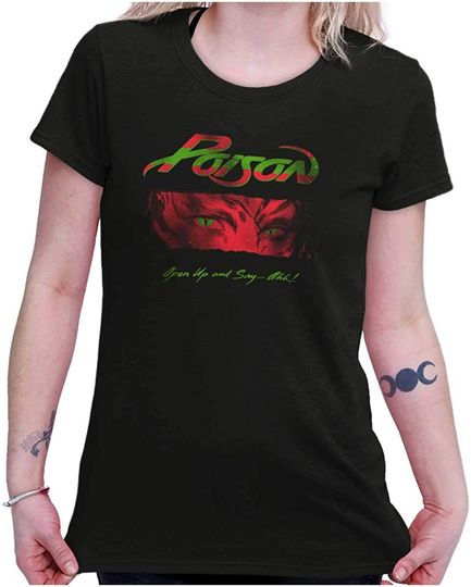 Poison Say Ahh  1980s Metal Womens T Shirt