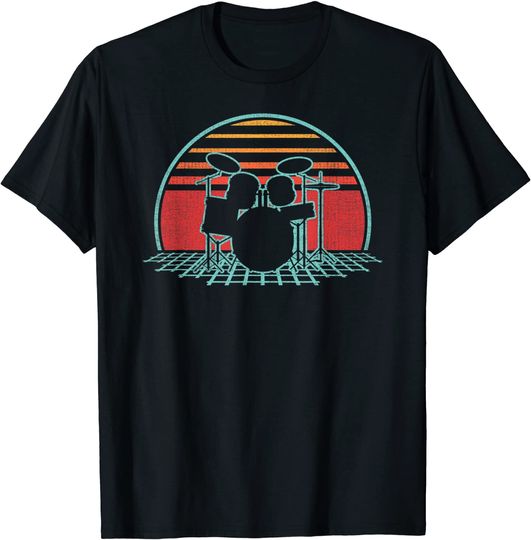 Drum Kit Retro Drums Player 80s Style T-Shirt