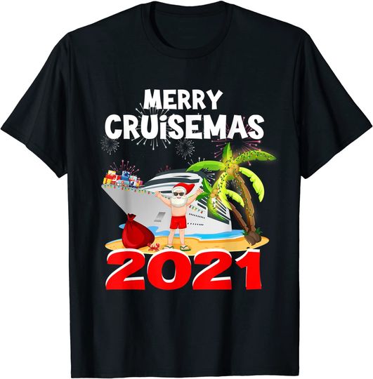 Merry Cruisemas 2021 Christmas Santa Claus Cruise T-Shirt