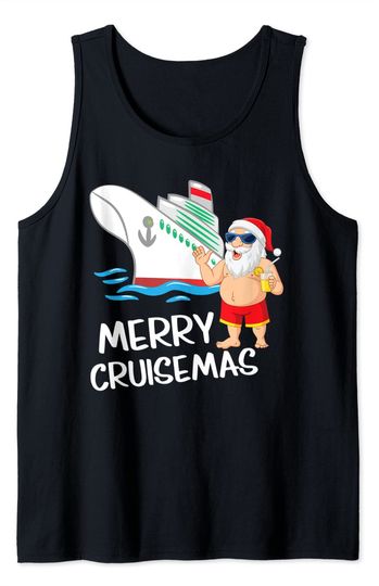 Merry Cruisemas Santa Claus Christmas Family Cruise Graphic Tank Top