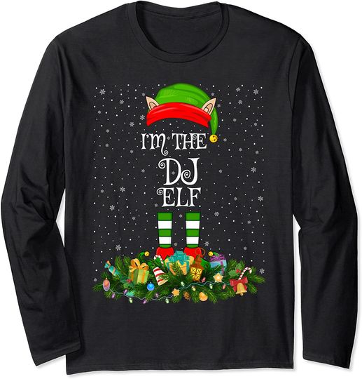 Matching Family Group I'm The DJ Elf Christmas Long Sleeve