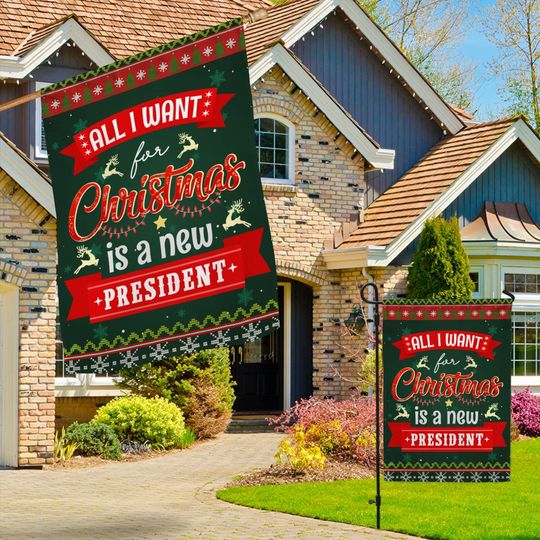 UrVog All I-Want for Christmas is A New President Outdoor House Flag