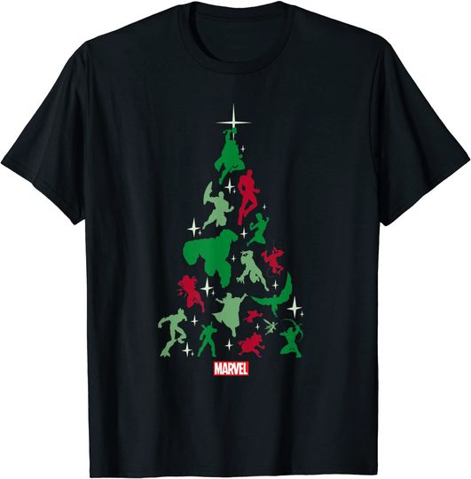 Marvel Avengers and Guardians of the Galaxy Christmas Tree T-Shirt