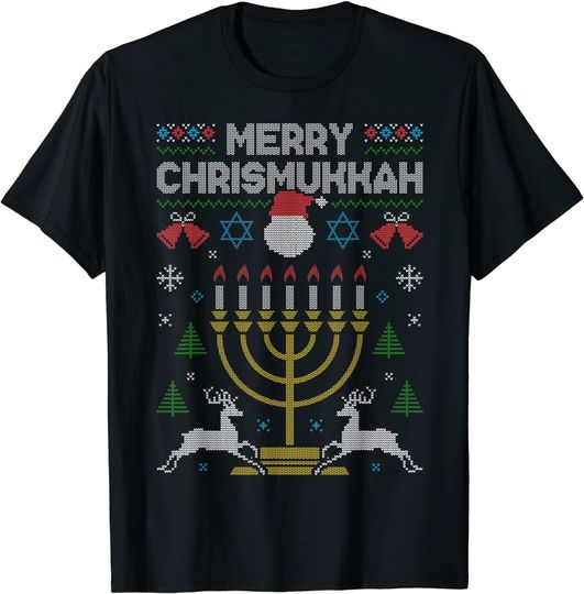 Merry Chrismukkah Happy Hanukkah Jew Ugly Christmas T-Shirt