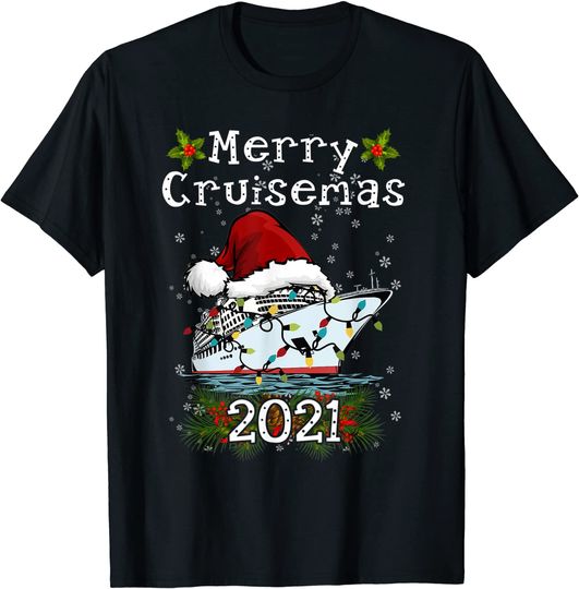 Merry Cruisemas 2021 Christmas Santa Reindeer Cruise Funny T-Shirt