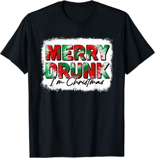Discover Merry Drunk I'm Christmas Tie Dye Print Xmas Holiday T-Shirt