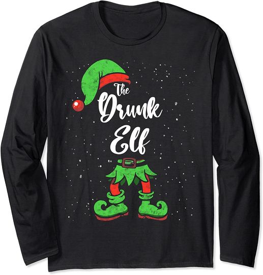 Drunk Elf Matching Family Christmas Pajama Long Sleeve
