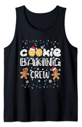 Christmas Lights Christmas Cookie Baking Crew Tank Top