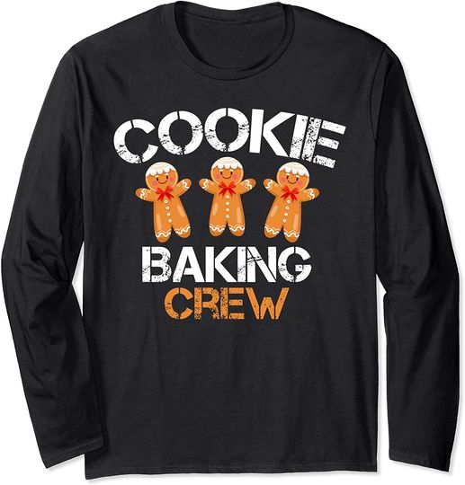 Cookie Baking Crew Funny Christmas Pajamas Family Xmas Long Sleeve T-Shirt