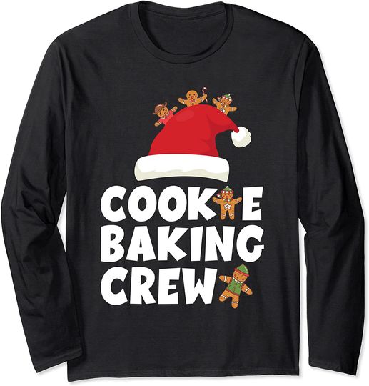 Cookie Baking Crew Funny Christmas Pajamas Family Xmas Long Sleeve T-Shirt