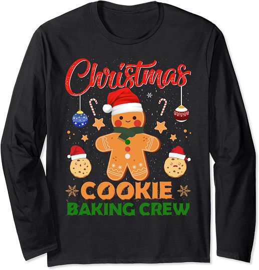 Christmas Cookie Baking Crew Matching Family Xmas Pajama Long Sleeve T-Shirt
