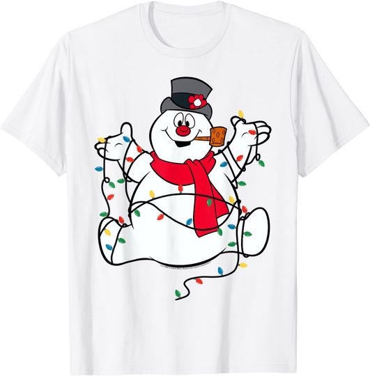 Frosty The Snowman Christmas Lights Portrait T-Shirt