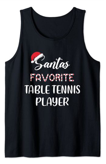 Santa's Favorite Table Tennis Player Christmas Table Tank Top