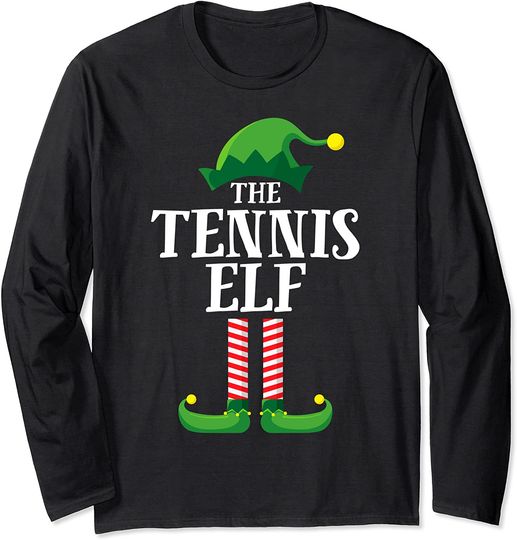 Tennis Elf Matching Family Group Christmas Party Pajama Long Sleeve