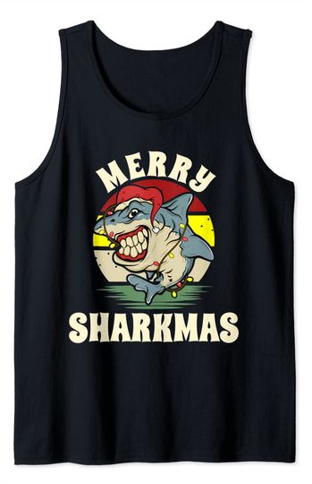 Santa Jaws Christmas Shark Tank Top