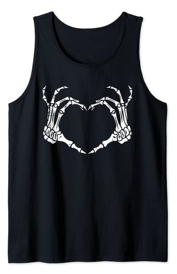 Skeleton Hand Heart Sign Bones Gift Tank Top