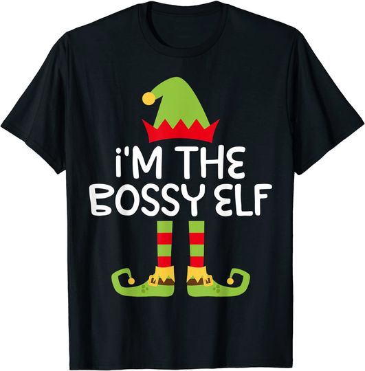 I'm The Bossy Elf Matching Christmas Costume T-Shirt