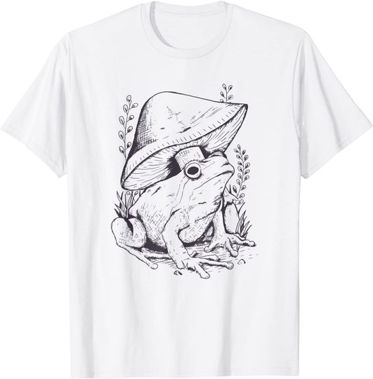 Cottagecore Frog Mushroom Bohemian Style T-Shirt