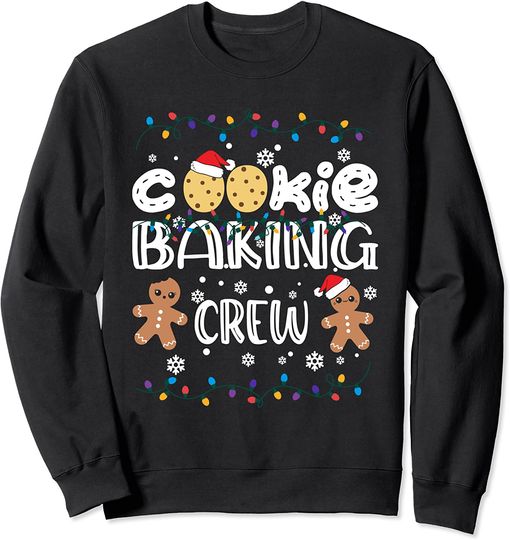 Christmas Lights Christmas Cookie Baking Crew Sweatshirt