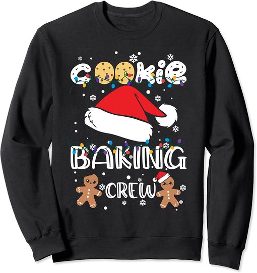 Christmas Lights Christmas Cookie Baking Crew Sweatshirt