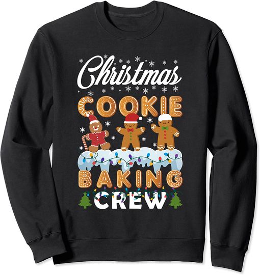 Christmas Lights Christmas Cookie Baking Crew Sweatshirt