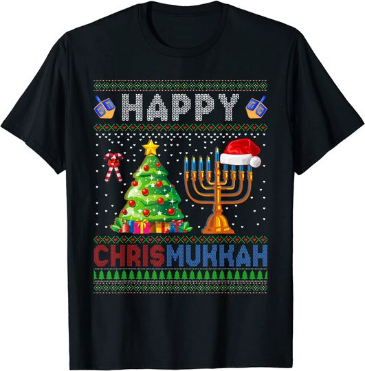 Discover Happy Chrismukkah Jewish Holiday Christmas Hanukkah T-Shirt