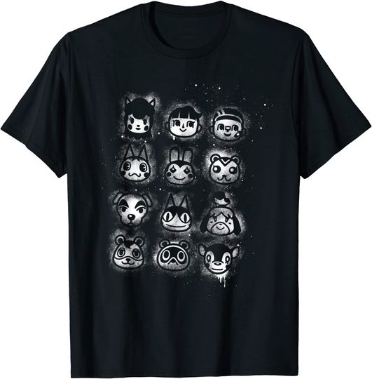 Animal Crossing Spray Painted Group Shot Graphic T-Shirt