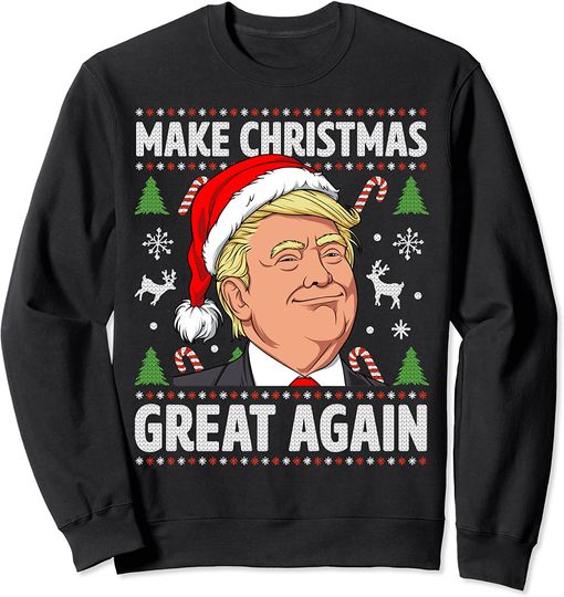 Make Christmas Great Again Trump Ugly Christmas Pajamas Boys Sweatshirt