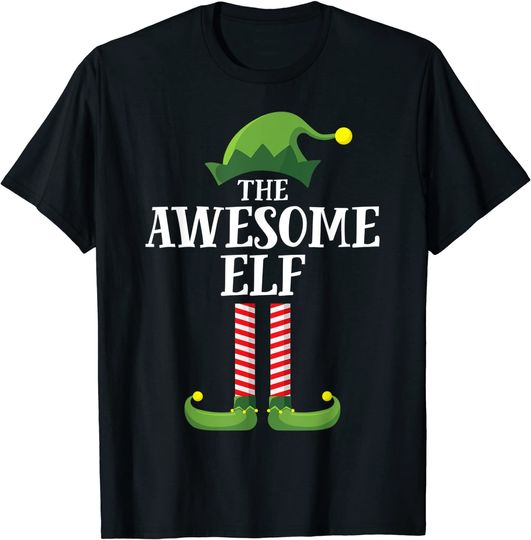 Awesome Elf Matching Family Group Christmas Party Pajama T-Shirt