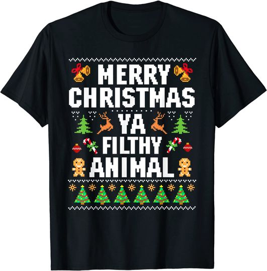 Merry Christmas Animal Filthy Ya Ugly Sweater T-Shirt