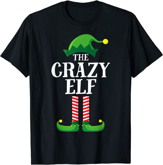 Crazy Elf Matching Family Group Christmas Party Pajama T-Shirt