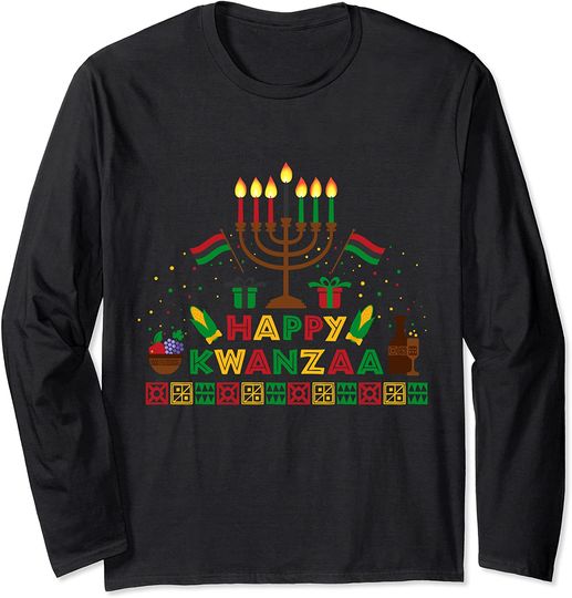 Proud African American Happy Kwanzaa Long Sleeve