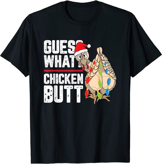 Chicken Butt Snow-Flake Pattern Christmas T-Shirt