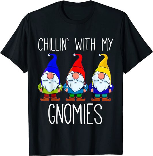 Discover Chillin With My Gnomies, Christmas Garden Gnome Xmas God Jul T-Shirt