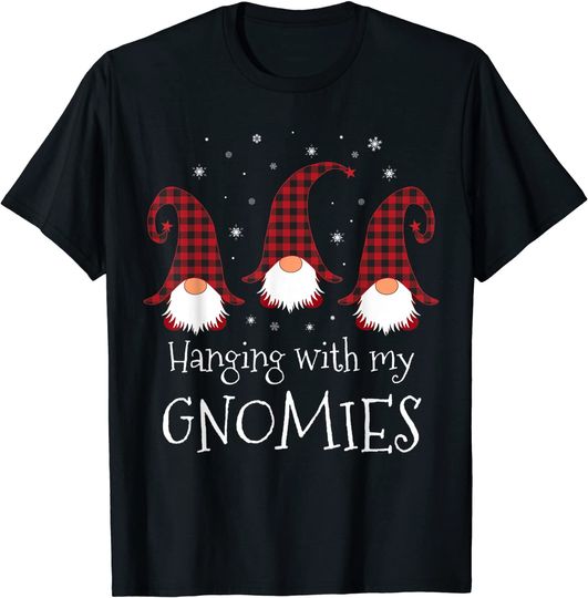 Discover Hanging With My Gnomies Plaid Garden Christmas Gnome T-Shirt