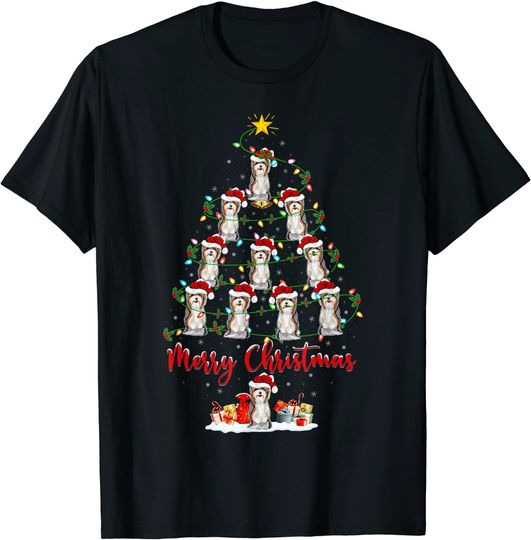 Discover Lighting Xmas Matching Santa Cairn Terrier Christmas Tree T-Shirt